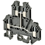 Omron XW5T Series Black DIN Rail Terminal Block, 2.5mm², Double-Level, Screw Termination