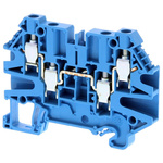 Omron XW5T Series Blue DIN Rail Terminal Block, 4mm², Single-Level, Screw Termination