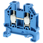 Omron XW5T Series Blue DIN Rail Terminal Block, 6mm², Single-Level, Screw Termination