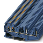 Phoenix Contact PT 4-QUATTRO/2P BU Series Feed Through Terminal Block, Push In Termination