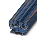 Phoenix Contact PTS 4-TWIN BU Series Feed Through Terminal Block, Push In Termination