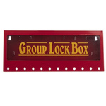 Brady 12 Lock Steel Wall-mounted group lockout boxes- Red