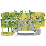 Wago TOPJOB S Series Green, Yellow DIN Rail Terminal Block, 1mm², 1-Level, Push-In Cage Clamp Termination, ATEX, EAC