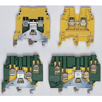 Entrelec SNA Series Green/Yellow Earth Terminal Block, 35mm², Single-Level, Screw Termination