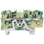 Wago TOPJOB S, 2004 Series Green/Yellow Earth Terminal Block, 4mm², Single-Level, Push-In Cage Clamp Termination, ATEX,