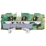Wago TOPJOB S, 2016 Series Green/Yellow Earth Terminal Block, 16mm², Single-Level, Push-In Cage Clamp Termination,