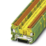 Phoenix Contact QTC 1.5-PE Series Green/Yellow DIN Rail Terminal Block, 0.25 → 1.5mm², Single-Level, Quick