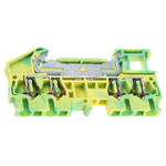 Phoenix Contact ST 2.5-QUATTRO-PE Series Green/Yellow Earth Terminal Block, 2.5mm², Single-Level, Spring Cage