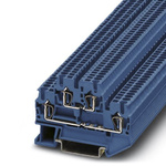 Phoenix Contact STTB 1.5 BU Series Blue Feed Through Terminal Block, 0.08 → 1.5mm², Double-Level, Spring Clamp