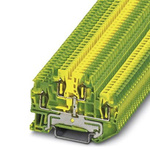 Phoenix Contact STTB 1.5-PE Series Green/Yellow Double Level Terminal Block, 0.08 → 1.5mm², Double-Level, Spring