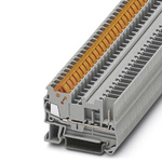 Phoenix Contact QTC 1.5/ 1P Series Grey DIN Rail Terminal Block, 1.5mm², Single-Level, Plug In Termination