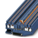 Phoenix Contact PT 2.5-QUATTRO-MT BU Series Blue Knife Disconnect Terminal Block, 0.14 → 4mm², Push In