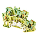 Phoenix Contact PTTBS 2.5-PE Series Green/Yellow Double Level Terminal Block, 0.14 → 4mm², Double-Level, Push In