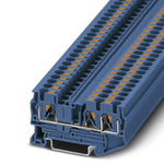Phoenix Contact PT 4-TWIN BU Series Blue Feed Through Terminal Block, 0.2 → 6mm², Single-Level, Push In