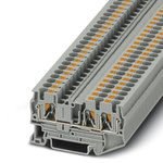 Phoenix Contact PT 4-TWIN Series Grey Feed Through Terminal Block, 0.2 → 6mm², Single-Level, Push In