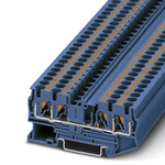 Phoenix Contact PT 4-QUATTRO BU Series Blue Feed Through Terminal Block, 0.2 → 6mm², Single-Level, Push In
