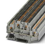 Phoenix Contact PTTB 4-PV Series Grey Double Level Terminal Block, 0.2 → 6mm², Double-Level, Push In Termination