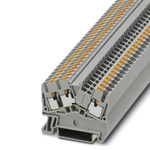Phoenix Contact PTS 2.5-TWIN Series Grey Feed Through Terminal Block, 0.14 → 4mm², Single-Level, Push In