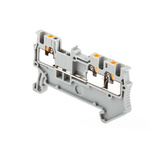 Phoenix Contact PT 1.5/S-TWIN Series Grey Feed Through Terminal Block, 0.14 → 1.5mm², Single-Level, Push In