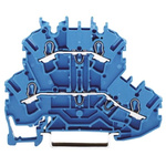 Wago TOPJOB S, 2002 Series Blue Feed Through Terminal Block, 2.5mm², Double-Level, Push-In Cage Clamp Termination,