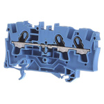Wago TOPJOB S, 2004 Series Blue DIN Rail Terminal Block, 4mm², Single-Level, Push-In Cage Clamp Termination, ATEX, IECEx