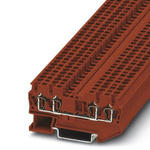 Phoenix Contact ST 2.5-QUATTRO RD Series Red DIN Rail Terminal Block, Single-Level, Spring Clamp Termination