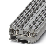 Phoenix Contact ST 1.5/S-QUATTRO Series Grey DIN Rail Terminal Block, Single-Level, Spring Clamp Termination