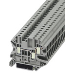 Phoenix Contact UT 4-TWIN Series Grey Feed Through Terminal Block, Single-Level, Screw Termination