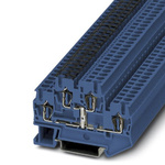 Phoenix Contact STTB 2.5-PV BU Series Blue DIN Rail Terminal Block, Double-Level, Spring Clamp Termination