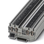 Phoenix Contact ST 2.5-QUATTRO-U Series Grey DIN Rail Terminal Block, Single-Level, Spring Clamp Termination