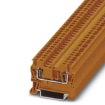 Phoenix Contact ST 2.5 OG Series Orange DIN Rail Terminal Block, Single-Level, Spring Clamp Termination