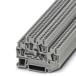 Phoenix Contact STTB 2.5-2DIO/O-UL/UR-UL Series Grey DIN Rail Terminal Block, Double-Level, Spring Clamp Termination
