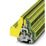 Phoenix Contact UKKB 5-PE Series Green/Yellow Fused DIN Rail Terminal, Double-Level, Screw Termination
