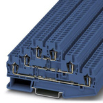 Phoenix Contact ST 2.5-3L BU Series Blue DIN Rail Terminal Block, Triple-Level, Spring Clamp Termination