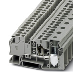 Phoenix Contact STU 35/ 4X10 Series Grey Fused DIN Rail Terminal, Single-Level, Screw Termination, Fused
