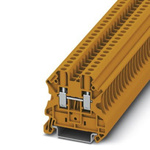 Phoenix Contact UT 4 OG Series Orange Feed Through Terminal Block, Single-Level, Screw Termination