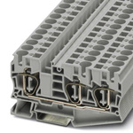 Phoenix Contact ST 10-TWIN Series Grey DIN Rail Terminal Block, Single-Level, Spring Clamp Termination
