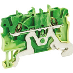 Wago TOPJOB S, 2000 Series Green/Yellow Earth Terminal Block, 1mm², Single-Level, Push-In Cage Clamp Termination, ATEX,
