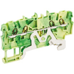 Wago TOPJOB S, 2000 Series Green/Yellow Earth Terminal Block, 1mm², Single-Level, Push-In Cage Clamp Termination, ATEX,