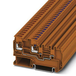 Phoenix Contact PTIO-IN 2.5/3 OG Series Orange DIN Rail Terminal Block, 1.5mm², Triple-Level, Push In Termination