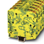 Phoenix Contact PTPOWER 95-PE Series Green/Yellow DIN Rail Terminal Block, 95mm², Single-Level, Push In Termination