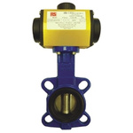RS PRO Pneumatic Actuated Butterfly Valve Nitrile Liner, 2-1/2in Pipe Size