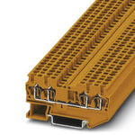 Phoenix Contact ST 2.5-QUATTRO OG Series Orange Double Level Terminal Block, Single-Level, Spring Clamp Termination