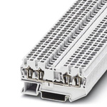 Phoenix Contact ST 2.5-QUATTRO WH Series White Feed Through Terminal Block, Single-Level, Spring Clamp Termination