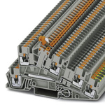Phoenix Contact PTI 2.5-PE/L/LTB Series Grey DIN Rail Terminal Block, Triple-Level, Push In Termination