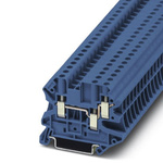 Phoenix Contact UT-4 Clipline Series Blue Feed Through Terminal Block, 4mm², Single-Level, Screw Termination