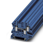 Phoenix Contact UT 2.5-TWIN BU Series Blue Feed Through Terminal Block, 2.5mm², Single-Level, Screw Termination