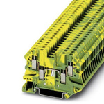 Phoenix Contact UT 2.5 Clipline Series Green, Yellow Feed Through Terminal Block, 2.5mm², Single-Level, Screw