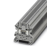 Phoenix Contact UT-4 Clipline Series Grey Feed Through Terminal Block, 4mm², Single-Level, Screw Termination