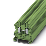 Phoenix Contact UT 4 GN Series Green Feed Through Terminal Block, 4mm², Single-Level, Screw Termination